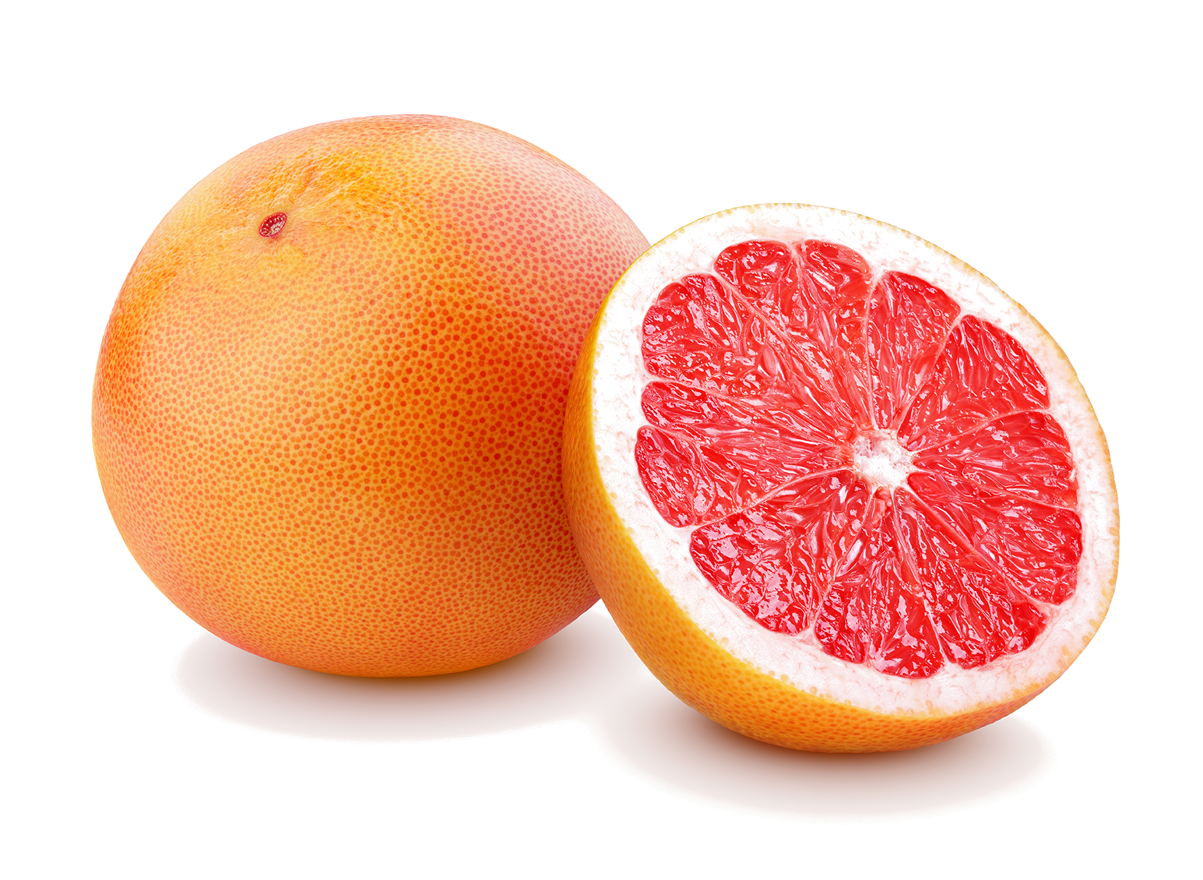 Pomelo star ruby-Flatten spherical shaped. Its thick peel is smooth and once it reaches its perfect ripening point, it turns pink.